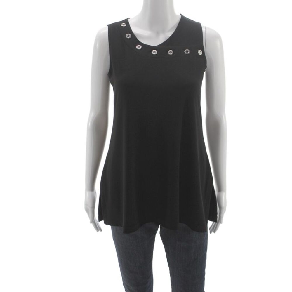 Sympli Womens Sleeveless Tunic Tank Black Size 4